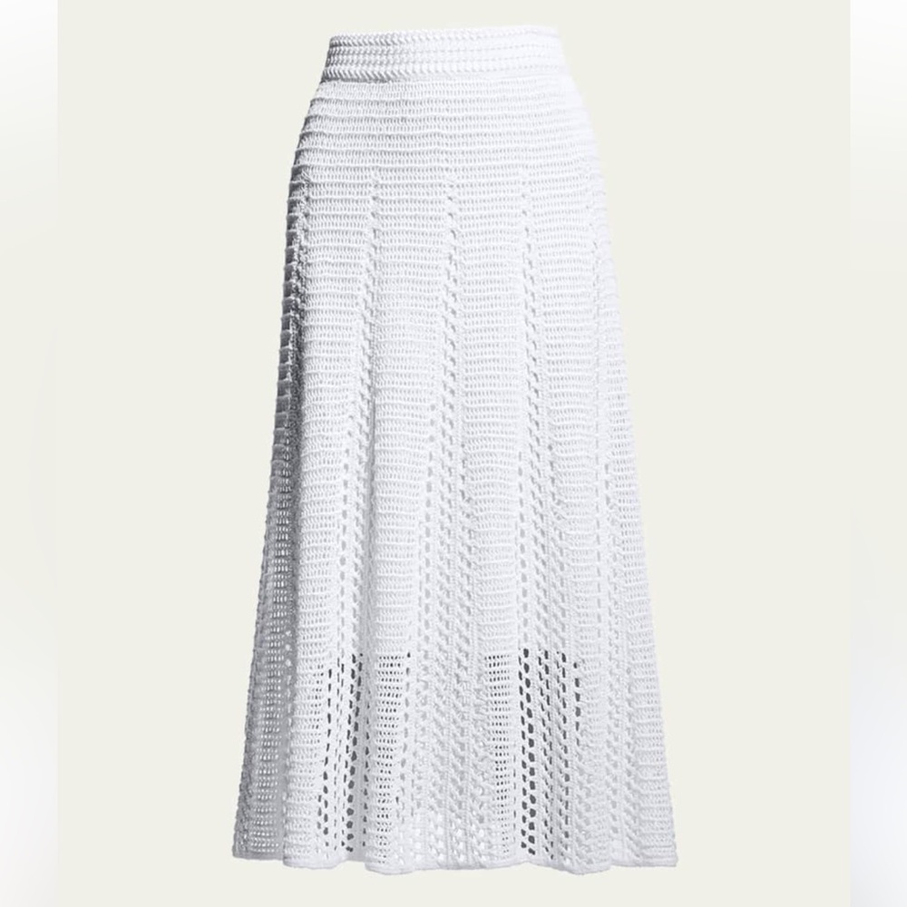 Elegant White Crochet Skirt